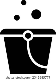 Bucket icon symbol vector image. Illustration of the bucket cleaning equipment washing outline design image. EPS 10