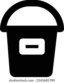 Bucket icon symbol vector image. Illustration of the bucket cleaning equipment washing outline design image. EPS 10