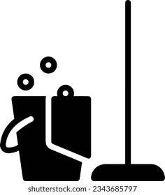 Bucket icon symbol vector image. Illustration of the bucket cleaning equipment washing outline design image. EPS 10