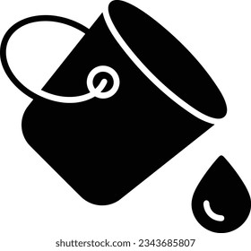 Bucket icon symbol vector image. Illustration of the bucket cleaning equipment washing outline design image. EPS 10