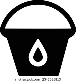 Bucket icon symbol vector image. Illustration of the bucket cleaning equipment washing outline design image. EPS 10
