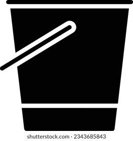 Bucket icon symbol vector image. Illustration of the bucket cleaning equipment washing outline design image. EPS 10