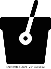 Bucket icon symbol vector image. Illustration of the bucket cleaning equipment washing outline design image. EPS 10