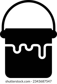 Imagen vectorial del símbolo de icono del cubo. Ilustración de la imagen de diseño del contorno de lavado del equipo de limpieza de cubos. EPS 10