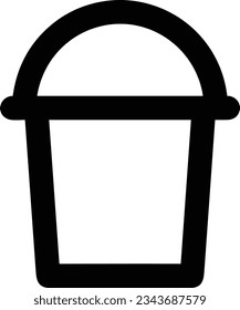 Bucket icon symbol vector image. Illustration of the bucket cleaning equipment washing outline design image. EPS 10