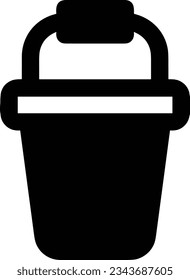 Bucket icon symbol vector image. Illustration of the bucket cleaning equipment washing outline design image. EPS 10