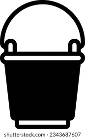 Bucket icon symbol vector image. Illustration of the bucket cleaning equipment washing outline design image. EPS 10