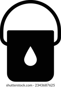 Bucket icon symbol vector image. Illustration of the bucket cleaning equipment washing outline design image. EPS 10