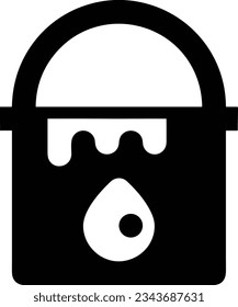 Bucket icon symbol vector image. Illustration of the bucket cleaning equipment washing outline design image. EPS 10