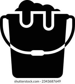 Bucket icon symbol vector image. Illustration of the bucket cleaning equipment washing outline design image. EPS 10