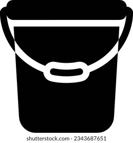 Bucket icon symbol vector image. Illustration of the bucket cleaning equipment washing outline design image. EPS 10