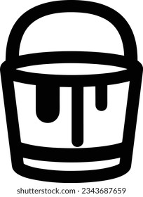 Bucket icon symbol vector image. Illustration of the bucket cleaning equipment washing outline design image. EPS 10