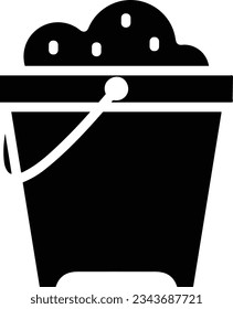 Bucket icon symbol vector image. Illustration of the bucket cleaning equipment washing outline design image. EPS 10