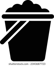 Imagen vectorial del símbolo de icono del cubo. Ilustración de la imagen de diseño del contorno de lavado del equipo de limpieza de cubos. EPS 10