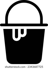 Bucket icon symbol vector image. Illustration of the bucket cleaning equipment washing outline design image. EPS 10