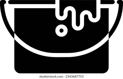 Bucket icon symbol vector image. Illustration of the bucket cleaning equipment washing outline design image. EPS 10