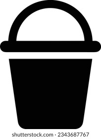 Bucket icon symbol vector image. Illustration of the bucket cleaning equipment washing outline design image. EPS 10