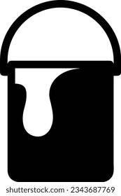 Bucket icon symbol vector image. Illustration of the bucket cleaning equipment washing outline design image. EPS 10