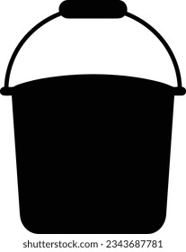 Bucket icon symbol vector image. Illustration of the bucket cleaning equipment washing outline design image. EPS 10