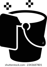 Bucket icon symbol vector image. Illustration of the bucket cleaning equipment washing outline design image. EPS 10