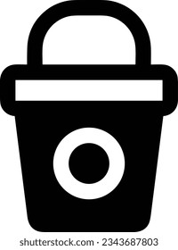 Bucket icon symbol vector image. Illustration of the bucket cleaning equipment washing outline design image. EPS 10