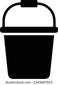 Bucket icon symbol vector image. Illustration of the bucket cleaning equipment washing outline design image. EPS 10