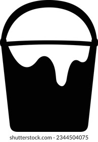 Bucket icon symbol vector image. Illustration of the bucket cleaning equipment washing outline design image. EPS 10