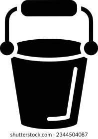 Bucket icon symbol vector image. Illustration of the bucket cleaning equipment washing outline design image. EPS 10