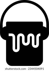 Bucket icon symbol vector image. Illustration of the bucket cleaning equipment washing outline design image. EPS 10