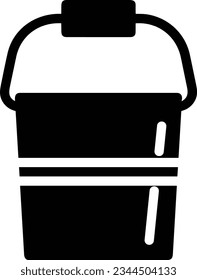 Imagen vectorial del símbolo de icono del cubo. Ilustración de la imagen de diseño del contorno de lavado del equipo de limpieza de cubos. EPS 10
