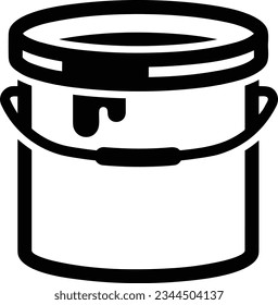 Imagen vectorial del símbolo de icono del cubo. Ilustración de la imagen de diseño del contorno de lavado del equipo de limpieza de cubos. EPS 10