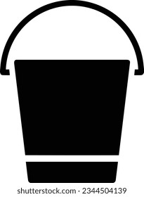 Bucket icon symbol vector image. Illustration of the bucket cleaning equipment washing outline design image. EPS 10