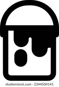 Imagen vectorial del símbolo de icono del cubo. Ilustración de la imagen de diseño del contorno de lavado del equipo de limpieza de cubos. EPS 10