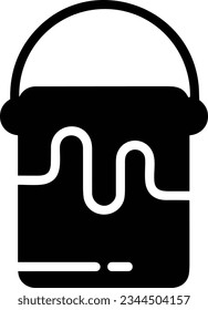 Imagen vectorial del símbolo de icono del cubo. Ilustración de la imagen de diseño del contorno de lavado del equipo de limpieza de cubos. EPS 10