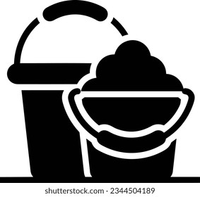 Bucket icon symbol vector image. Illustration of the bucket cleaning equipment washing outline design image. EPS 10