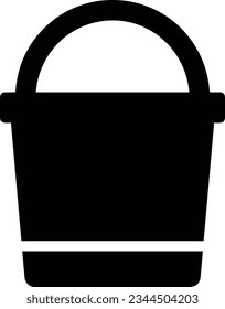 Imagen vectorial del símbolo de icono del cubo. Ilustración de la imagen de diseño del contorno de lavado del equipo de limpieza de cubos. EPS 10