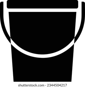 Bucket icon symbol vector image. Illustration of the bucket cleaning equipment washing outline design image. EPS 10