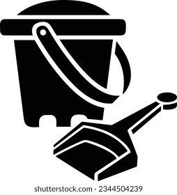 Bucket icon symbol vector image. Illustration of the bucket cleaning equipment washing outline design image. EPS 10
