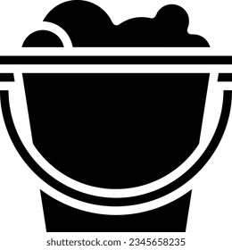 Bucket icon symbol vector image. Illustration of the bucket cleaning equipment washing outline design image. EPS 10