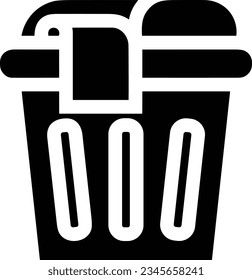 Bucket icon symbol vector image. Illustration of the bucket cleaning equipment washing outline design image. EPS 10