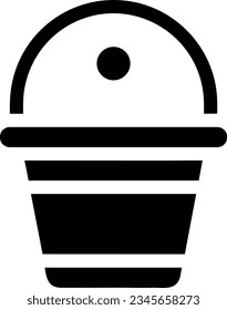 Imagen vectorial del símbolo de icono del cubo. Ilustración de la imagen de diseño del contorno de lavado del equipo de limpieza de cubos. EPS 10