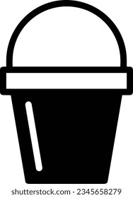 Bucket icon symbol vector image. Illustration of the bucket cleaning equipment washing outline design image. EPS 10