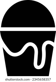 Bucket icon symbol vector image. Illustration of the bucket cleaning equipment washing outline design image. EPS 10
