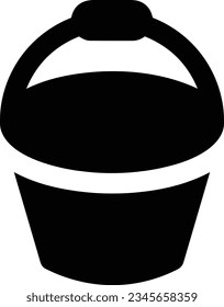 Bucket icon symbol vector image. Illustration of the bucket cleaning equipment washing outline design image. EPS 10