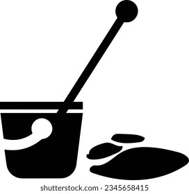 Bucket icon symbol vector image. Illustration of the bucket cleaning equipment washing outline design image. EPS 10