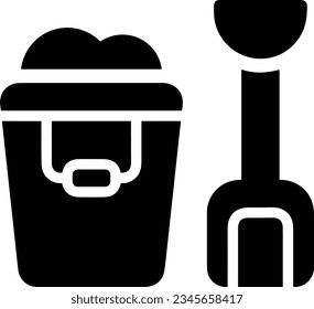Bucket icon symbol vector image. Illustration of the bucket cleaning equipment washing outline design image. EPS 10