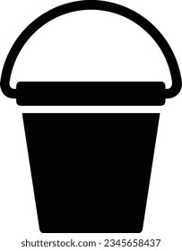 Bucket icon symbol vector image. Illustration of the bucket cleaning equipment washing outline design image. EPS 10