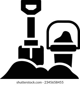 Bucket icon symbol vector image. Illustration of the bucket cleaning equipment washing outline design image. EPS 10