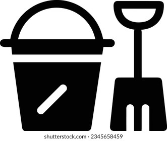 Bucket icon symbol vector image. Illustration of the bucket cleaning equipment washing outline design image. EPS 10