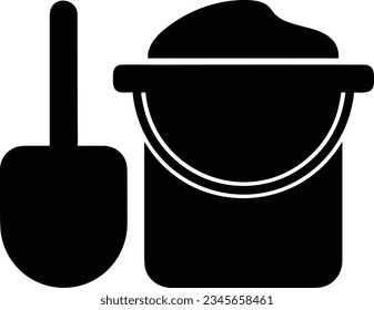 Bucket icon symbol vector image. Illustration of the bucket cleaning equipment washing outline design image. EPS 10